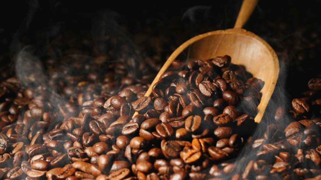 świeżo palone ziarna kawy
